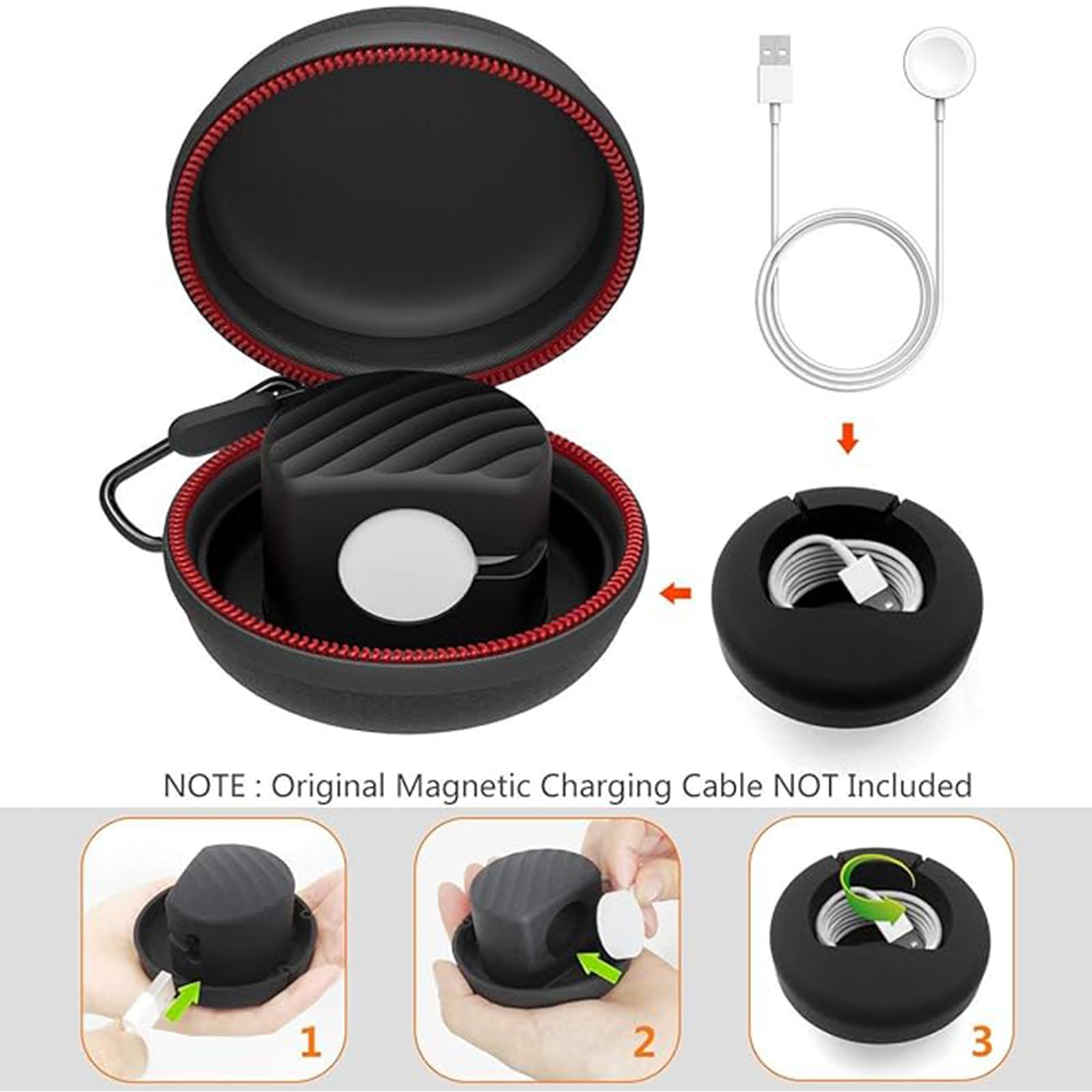 Halleast Travel Case For Apple Watch Charger, Portable Carrying Eva Charging Dock Holder For 42Mm 44Mm 45Mm 46Mm Iwatch Series 1